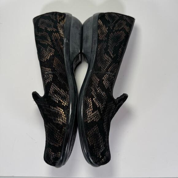 Dansko Olivia Loafers Snakeskin Loafers Black and Gold Women Size 37 or 7 - Picture 4 of 6